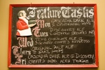 Blackboard with the upcoming beers of the week